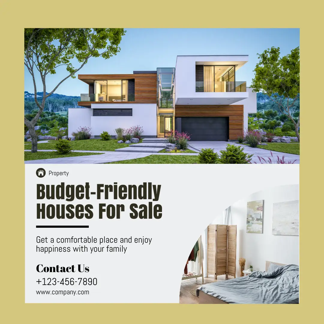 yellow and white background instagram social media real estate poster design