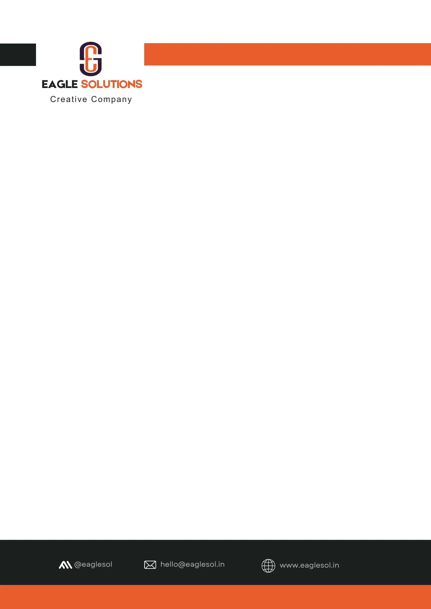 orange black professional business letterhead template design