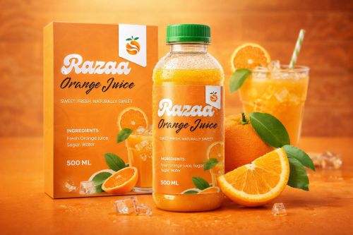 orange juice product packaging label design